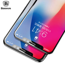 Load image into Gallery viewer, Baseus Screen Protector Tempered Glass For iPhone X 10 4D Surface Full Cover Protection Glass Film For iPhone X Toughened Glass