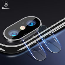Load image into Gallery viewer, Baseus 5D Camera Lens Screen Protector For iPhone X 10 Transparent Clear Back Cover Protective Toughened Glass Film For iPhoneX