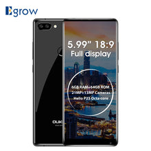 Load image into Gallery viewer, OUKITEL MIX 2 4G Smartphone 5.9'' 18:9 Full Screen Android 7.0 Helio P25 MTK6757 6GB RAM 64GB ROM 21MP+13MP 4080mAh Mobile Phone