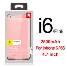 Load image into Gallery viewer, Baseus Charger Case For iPhone 6 Plus 2500/3650mAh Power Bank Case Ultra Slim External Pack Backup For iPhone 6 6s Case Cover