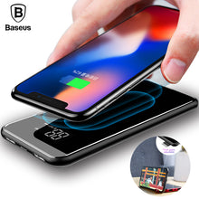 Load image into Gallery viewer, Baseus 8000mAh QI Wireless Charger Power Bank For iPhone X 8 LCD Dual USB Battery Charger Wireless Powerbank For Samsung S9 S8