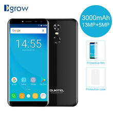 Load image into Gallery viewer, Original Oukitel C8 5.5Inch 18:9 Display Smartphone Android 7.0 3000mAh 2GB RAM 16GB MT6580 Quad Core Fingerprint 13MP Cellphone