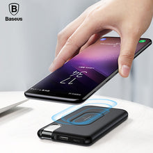 Load image into Gallery viewer, Baseus QI Wireless Charger Power Bank For iPhone X 8 Samsung S9 S8 S7 Poverbank 10000mAh Wirless Charging Powerbank Battery Pack