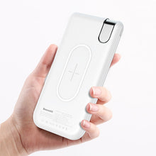 Load image into Gallery viewer, Baseus QI Wireless Charger Power Bank For iPhone X 8 Samsung S9 S8 S7 Poverbank 10000mAh Wirless Charging Powerbank Battery Pack