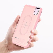 Load image into Gallery viewer, Baseus QI Wireless Charger Power Bank For iPhone X 8 Samsung S9 S8 S7 Poverbank 10000mAh Wirless Charging Powerbank Battery Pack