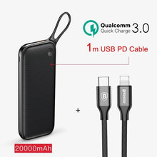 Load image into Gallery viewer, Baseus 18W 20000mAh Power Bank Dual Quick Charge 3.0 USB PD Outputs Powerbank Fast Charging QC3.0 External Battery Charger Set