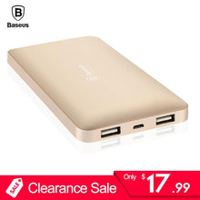 Load image into Gallery viewer, Baseus 10000mAh Dual USB Power bank Portable Mobile Phone Charger Powerbank For iPhone 7 6 6s Xiaomi mi5 Redmi3 External Battery