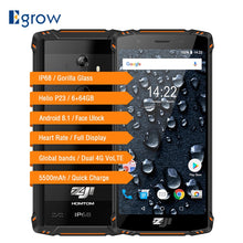 Load image into Gallery viewer, HOMTOM ZOJI Z9 IP68 Waterproof Heart Rate Helio P23 Android 8.1 Smartphone 5.7" 6GB 64GB 5500mAh Face ID Fingerprint Cell Phones