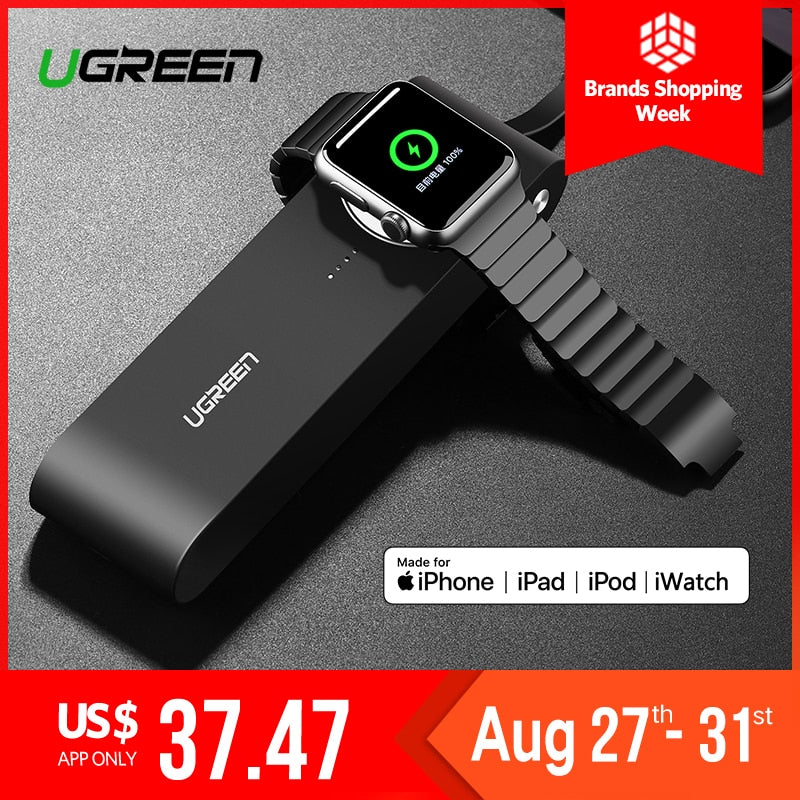 Ugreen Wireless Charger Power Bank 4400mAh for Apple Watch 3/2/1 iPhone X 8 External Battery Charger for Mobile Phones Poverbank